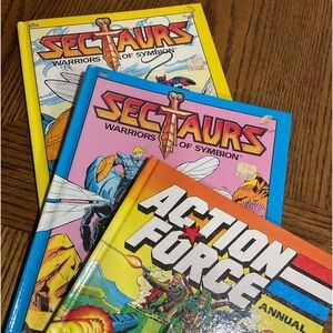 2 Sectaurs Wars of Symbion & 1 Action Force Annual kids hardcover books
